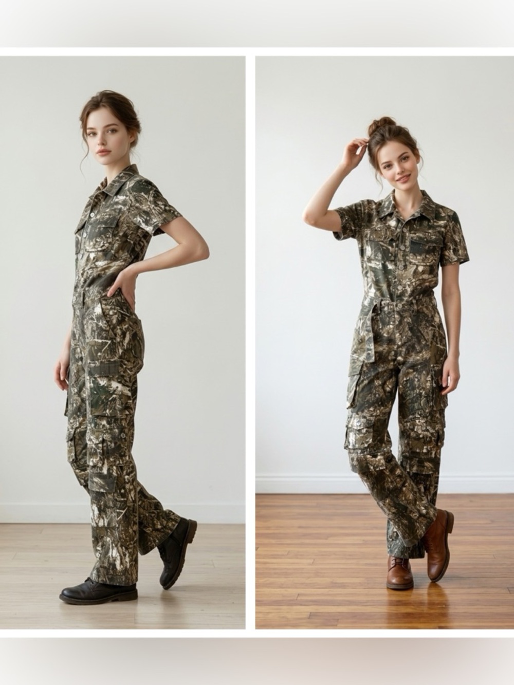 VIP jeans Women’s Sz M Camouflage Short-Sleeve Cargo Jumpsuit NWT